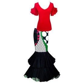 Mujer traje flamenca.