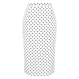 Falda blanca tubo con lunares y bordado. - 6